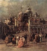 GUARDI, Francesco Piazza di San Marco (detail) dh oil painting
